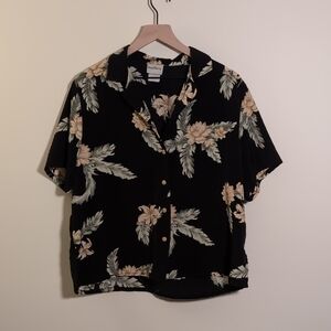 Bon Worth Black and Cream Floral Men's Shirt